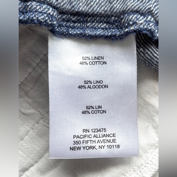 Jones New York Women's Size 10 Pants Linen Blend Elastic Waist Nautical Preppy - Picture 11 of 13